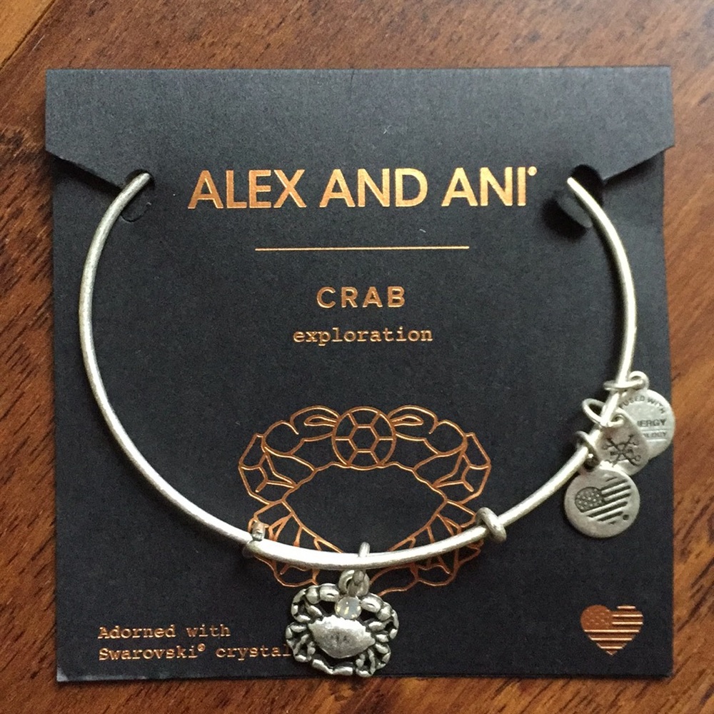 Alex and Ani crab charm bangle.